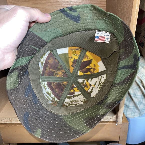 Vintage Original Jones Bucket Hat Cap Camo Water Resistant Sz Medium Rare Lined - Picture 8 of 13